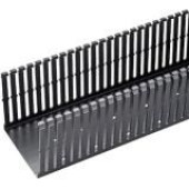 Panduit Panduct Type F Narrow Slot Wiring Duct, 2" W X 2" H, 6'' Length, PVC, Black. - Wiring Duct - Black - 6 Pack - Polyvinyl Chloride (PVC) - TAA Compliance F2X2BL6