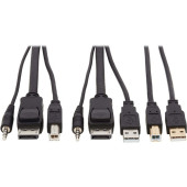 Tripp Lite DisplayPort KVM Cable Kit 4K USB 3.5mm Audio 3xM/3xM USB M/M 6ft - 5.91 ft KVM Cable for KVM Switch, Computer - First End: 1 x Mini-phone Male Audio, First End: 1 x DisplayPort Male Digital Audio/Video, First End: 1 x Type A Male USB - Second E
