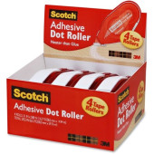 3m Scotch&reg; Adhesive Dot Roller Value Pack, .31" x 49'' - 4 / Pack - Clear - TAA Compliance 6055BNS