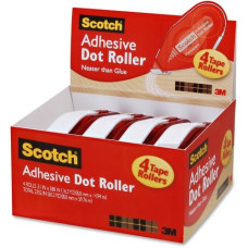 3m Scotch&reg; Adhesive Dot Roller Value Pack, .31" x 49'' - 4 / Pack - Clear - TAA Compliance 6055BNS